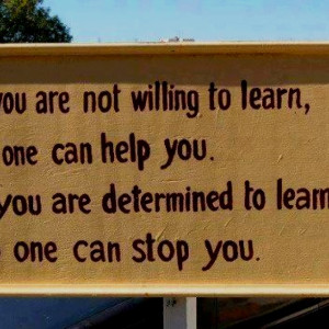 If you are not willing to learn, no one can help you. If you are ...