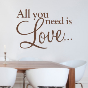 All you need is Love - Wall quote sticker - WA068X