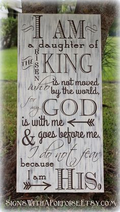 ... Wood, Typography Word Art, I am Daughter of King, Christian Sign More