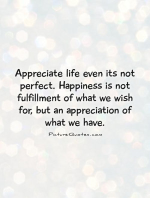 appreciate-life-even-its-not-perfect-happiness-is-not-fulfillment-of ...