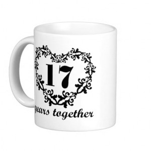 17th Anniversary 17 Years Together Heart Gift Mug