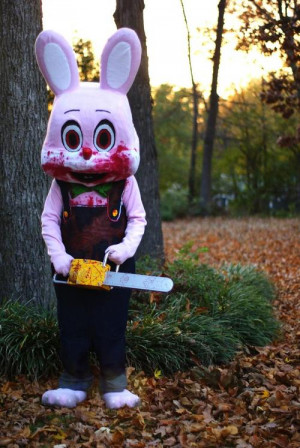 fantastic home-made Robbie the Rabbit costume.