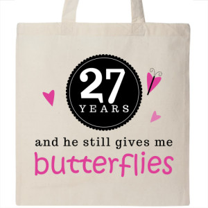 Personalized 27 Year Anniversary saying Tote Bags $8.49 (on sale ...