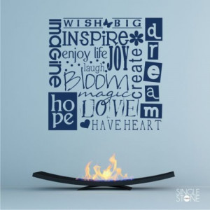 Wish Big Wall Decal Quote Collage Vinyl Sticker Art | eBay