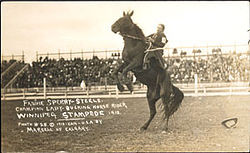 Fannie Sperry Steele, Champion Lady Bucking Horse Rider, Winnipeg ...