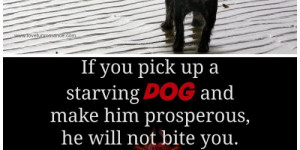 If you pick up a starving dog and make him prosperous, he will not ...