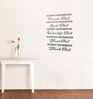 Moments ,Praise God , Quiet Moments ,Seek God quote vinyl wall quote ...