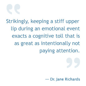 Strikingly, keeping a stiff upper lip during an emotional event exacts ...