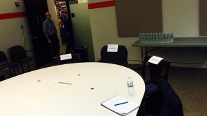 An office room inside Hillary Clinton's campaign headquarters.