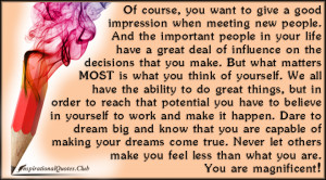 InspirationalQuotes.Club - want, good impression, meeting, people ...