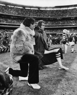 Joe Namath in fur coat