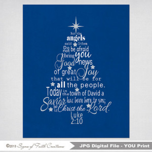 Luke 2 Bible Verse Christmas Tree Subway by SignsofFaithCreation