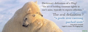 Facebook cover image with the dictionary definition of a hug and the ...