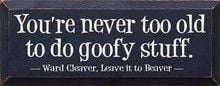 You're Never Too Old To Do Goofy Stuff. - Ward Cleaver Quote
