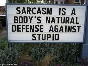 While you're not sarcastic at all times, you definitely have a cynical ...