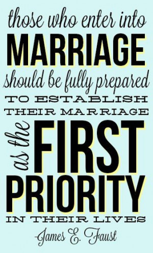 Marriage is First Priority