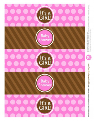 Free Printable| Baby GIRL Water Bottle Labels