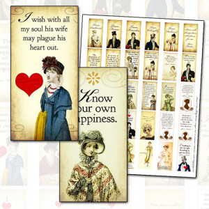 Jane Austen Quotes Sense and Sensibility 1x2 inch domino digital ...