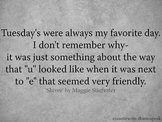 Shiver - Maggie Stiefvater.....Tuesday is now my favorite day!!! :DD ...