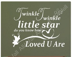 LARGE Vinyl Sticker Decal quote &qu ot;Twinkle Little Star