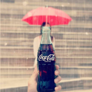 When it rains, Coke pours.http://instagram.com/p/ihF7ysAp1N