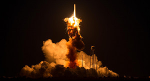 Orbital Science’s Antares Rocket explodes on launch on Oct. 28, 2014 ...