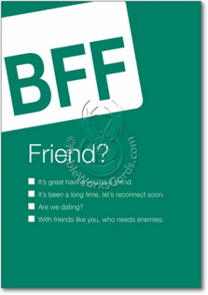 Bff Best Buddies Who Needs Enemies Humorous Photo Friendship Card ...