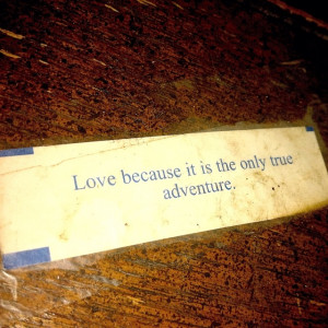 ... fortune cookie and was taped to a coffee table. What a great quote