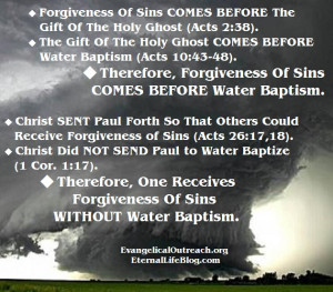 Baptism does not save nor are you forgiven of sins at baptism