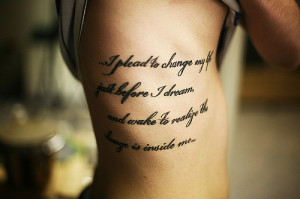 ribs quote font tattoo