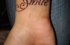 Smile Quote Wrist Tattoo Ideas