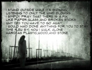 stand outside while it's snowing, listening to only the wind blowing ...