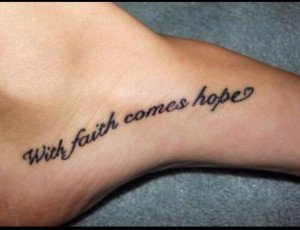with faith comes hope