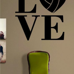 Volleyball Love Decal Sticker Wall Art Vinyl Sports Kid Boy Girl Teen ...
