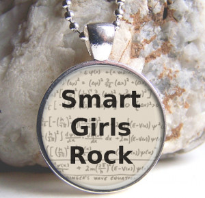 Geek Jewelry, Quote Pendant, Smart Girls Rock