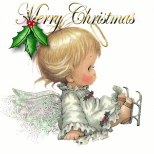 Myspace Graphics > Christmas > angel merry christmas2 Graphic