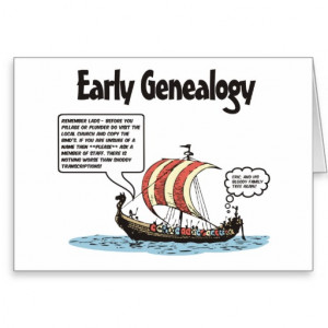 Early Genealogy Cartoon Birthday Card