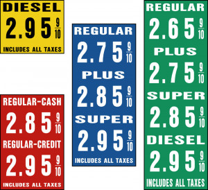 Internally Lit amp LED Pole Price Signs