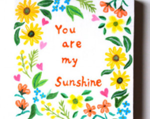 Original Painting Original Typography Art You Are My Sunshine Colorful ...