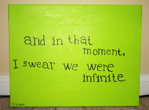Perks of being a wallflower quote painting