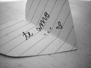 aww, cute, heart, i love you, paper, spanish, te amo, written