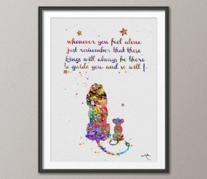 King Mufasa and Simba Quote 2 Watercolor Art Print Wall Art Home Decor ...