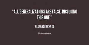 Generalizations Quotes