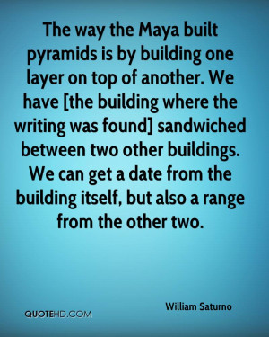 The way the Maya built pyramids is by building one layer on top of ...