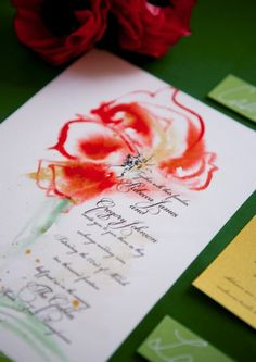 Red Poppy #watercolor #weddinginvitations