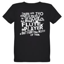 Funny Flute Player Organic Kids T-Shirt (dark) for