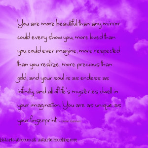 You are a unique and beautiful soul. Positive inspirational quote