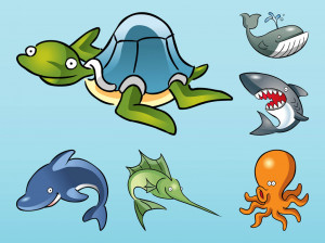 Cartoon Creature Sea Ocean Animals