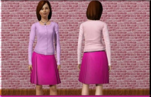 Sims Knee Length Pleated Skirt
