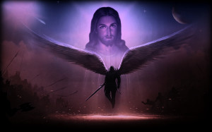 Religious - Artistic Angel Warrior Jesus Christ Savior God Wallpaper